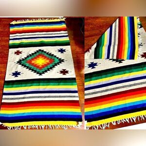 CONFECCIONES ARTILANA TLAXCALA TIJUNA WOVEN BLANKET MADE IN MEXICO VINTAGE~NICE!